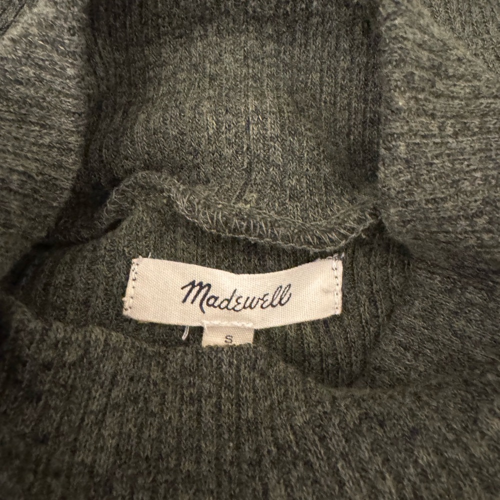 Madewell Forest Green Bubble-Sleeve Swing Turtleneck Sweater/Tee - Picture 7 of 7